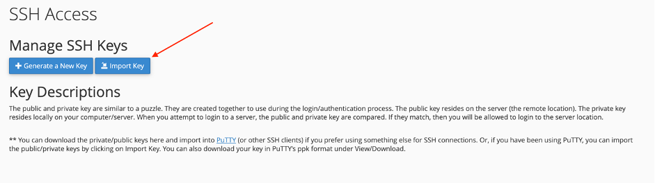 SSH Import key