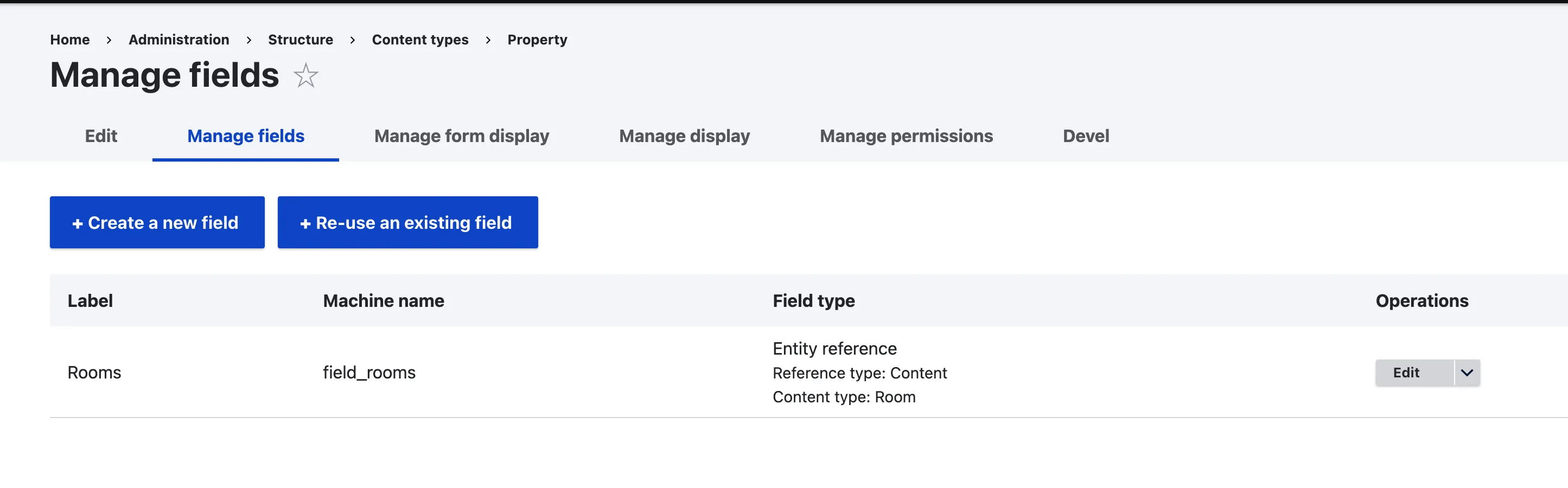 Manage fields