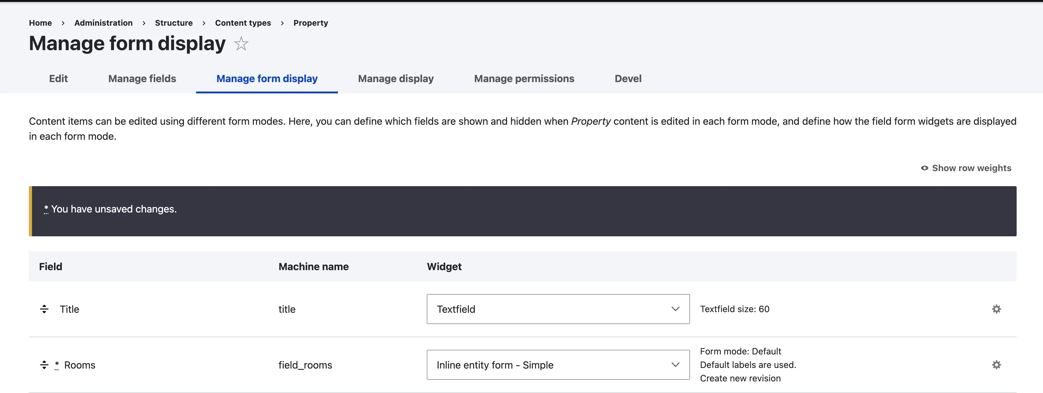 Drupal manage form display