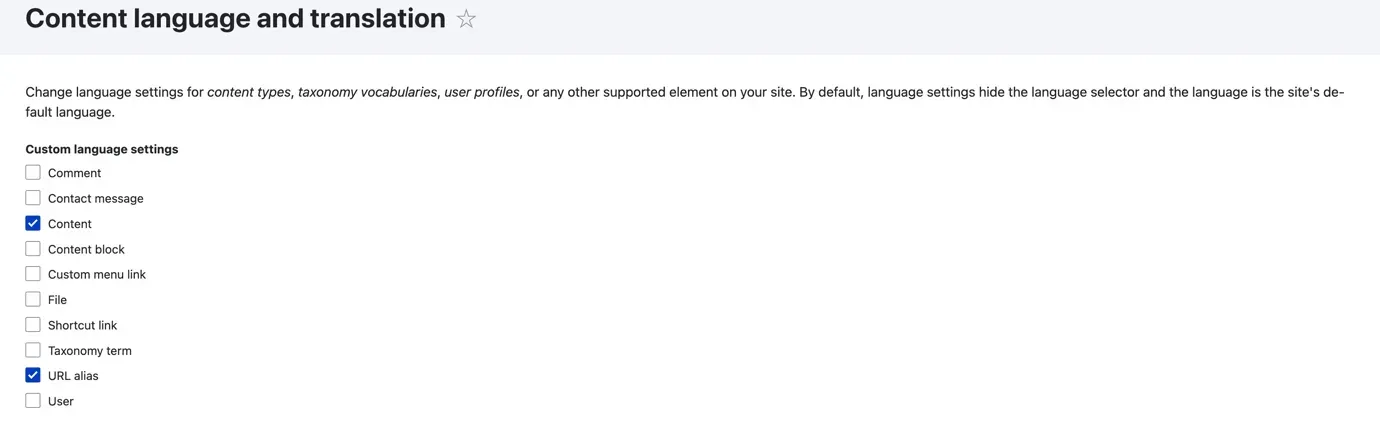 content language & translation